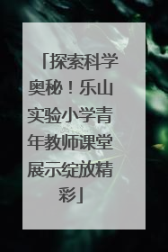 探索科学奥秘！乐山实验小学青年教师课堂展示绽放精彩
