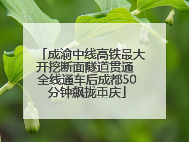 成渝中线高铁最大开挖断面隧道贯通 全线通车后成都50分钟飙拢重庆