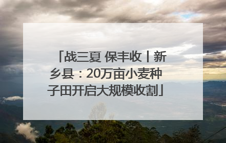战三夏 保丰收丨新乡县：20万亩小麦种子田开启大规模收割