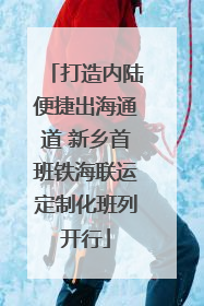 打造内陆便捷出海通道 新乡首班铁海联运定制化班列开行
