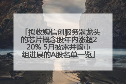 拟收购信创服务器龙头的芯片概念股年内涨超220% 5月披露并购重组进展的A股名单一览