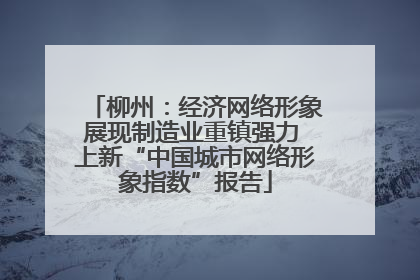 柳州：经济网络形象展现制造业重镇强力 上新“中国城市网络形象指数”报告