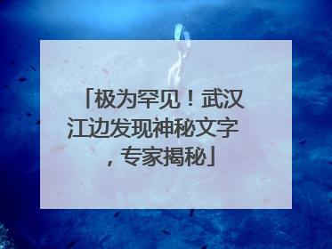 极为罕见！武汉江边发现神秘文字，专家揭秘