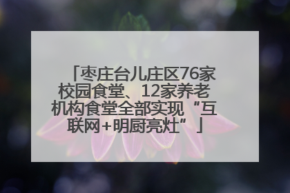 枣庄台儿庄区76家校园食堂、12家养老机构食堂全部实现“互联网+明厨亮灶”