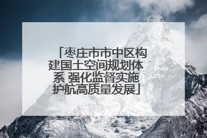 枣庄市市中区构建国土空间规划体系 强化监督实施护航高质量发展
