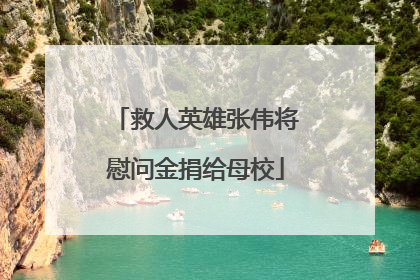 救人英雄张伟将慰问金捐给母校