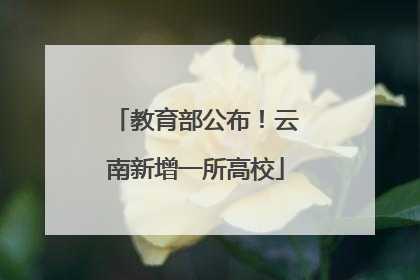 教育部公布！云南新增一所高校