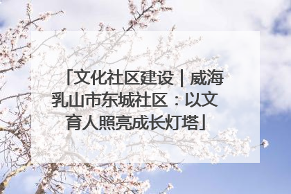 文化社区建设｜威海乳山市东城社区：以文育人照亮成长灯塔