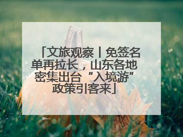 文旅观察丨免签名单再拉长，山东各地密集出台“入境游”政策引客来