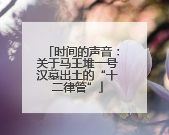 时间的声音：关于马王堆一号汉墓出土的“十二律管”