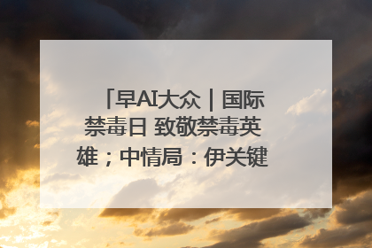 早AI大众｜国际禁毒日 致敬禁毒英雄；中情局：伊关键核设施被摧毁
