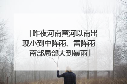 昨夜河南黄河以南出现小到中阵雨、雷阵雨 南部局部大到暴雨