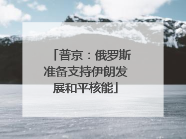 普京：俄罗斯准备支持伊朗发展和平核能