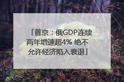 普京：俄GDP连续两年增速超4% 绝不允许经济陷入衰退