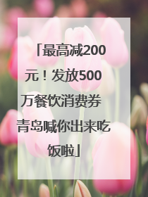 最高减200元！发放500万餐饮消费券 青岛喊你出来吃饭啦