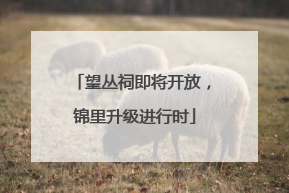 望丛祠即将开放，锦里升级进行时