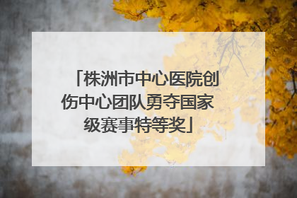 株洲市中心医院创伤中心团队勇夺国家级赛事特等奖