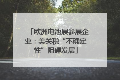 欧洲电池展参展企业：美关税“不确定性”阻碍发展