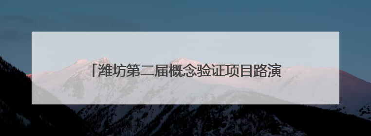 潍坊第二届概念验证项目路演活动在潍坊科技大市场举办