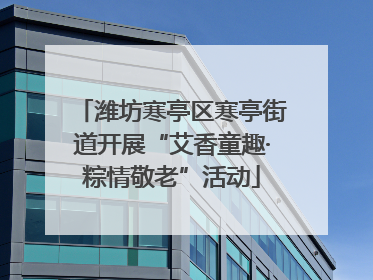 潍坊寒亭区寒亭街道开展“艾香童趣·粽情敬老”活动