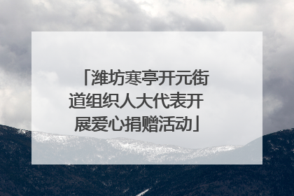 潍坊寒亭开元街道组织人大代表开展爱心捐赠活动