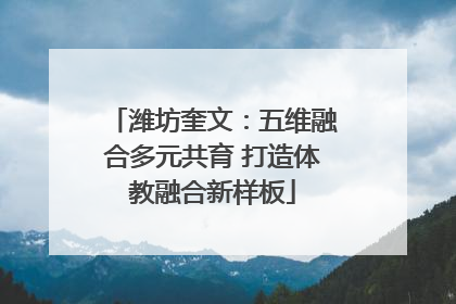 潍坊奎文：五维融合多元共育 打造体教融合新样板