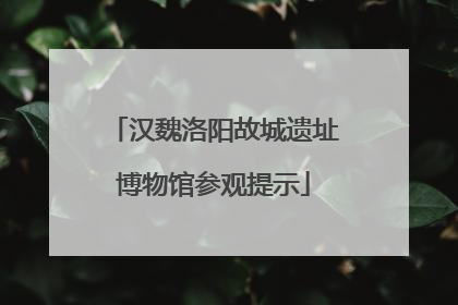 汉魏洛阳故城遗址博物馆参观提示