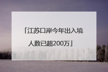 江苏口岸今年出入境人数已超200万
