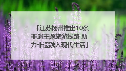 江苏扬州推出10条非遗主题旅游线路 助力非遗融入现代生活