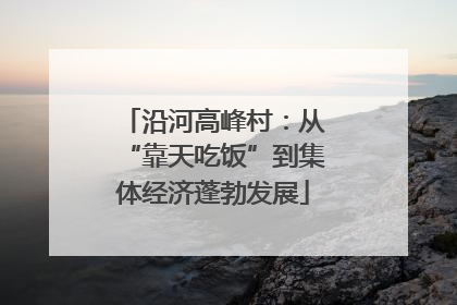 沿河高峰村：从“靠天吃饭”到集体经济蓬勃发展