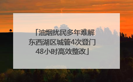 油烟扰民多年难解 东西湖区城管4次登门48小时高效整改