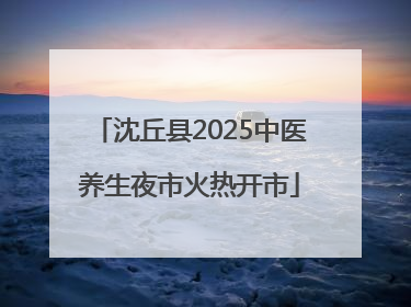 沈丘县2025中医养生夜市火热开市