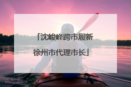 沈峻峰跨市履新徐州市代理市长