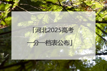 河北2025高考一分一档表公布