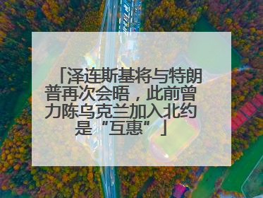 泽连斯基将与特朗普再次会晤，此前曾力陈乌克兰加入北约是“互惠”