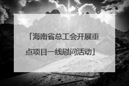 海南省总工会开展重点项目一线慰问活动