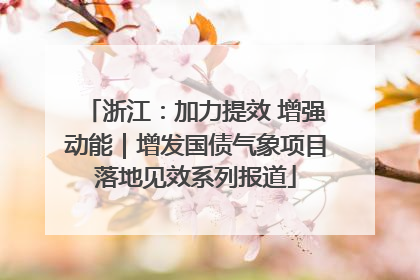 浙江：加力提效 增强动能｜增发国债气象项目落地见效系列报道