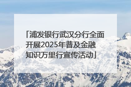 浦发银行武汉分行全面开展2025年普及金融知识万里行宣传活动