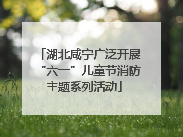 湖北咸宁广泛开展“六一”儿童节消防主题系列活动
