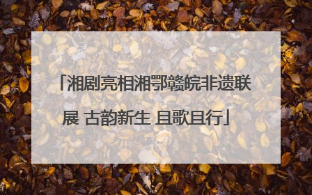 湘剧亮相湘鄂赣皖非遗联展 古韵新生 且歌且行