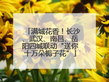 满城花香！长沙、武汉、南昌、岳阳四城联动“送你十万朵栀子花”