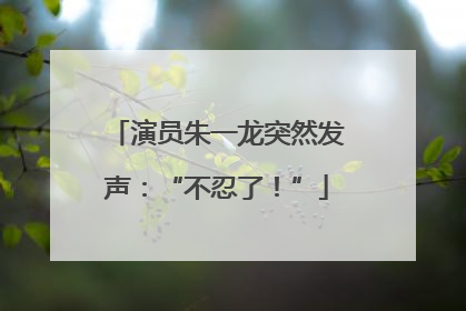 演员朱一龙突然发声：“不忍了！”