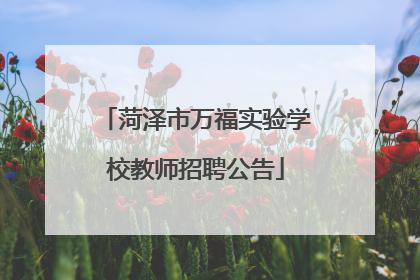 菏泽市万福实验学校教师招聘公告