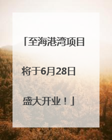 至海港湾项目将于6月28日盛大开业！