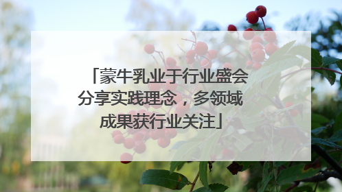 蒙牛乳业于行业盛会分享实践理念，多领域成果获行业关注