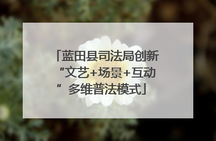 蓝田县司法局创新“文艺+场景+互动”多维普法模式