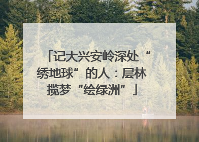 记大兴安岭深处“绣地球”的人：层林揽梦“绘绿洲”