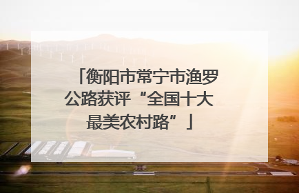 衡阳市常宁市渔罗公路获评“全国十大最美农村路”