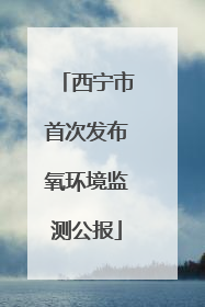 西宁市首次发布氧环境监测公报