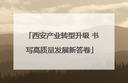西安产业转型升级 书写高质量发展新答卷